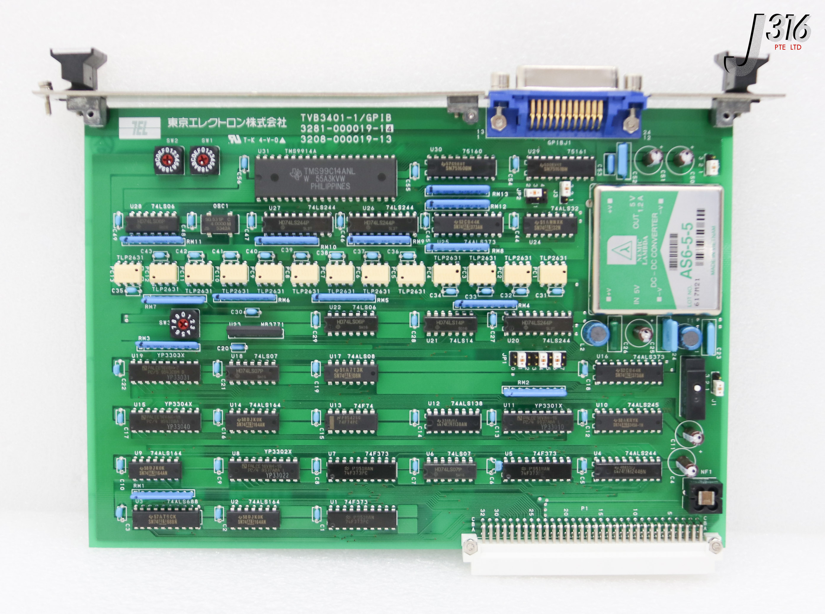e... 5本セット 37584 TOKYO ELECTRON PCB, ASSY TVB3401-1/GPIB, 3208-000019-13 3281